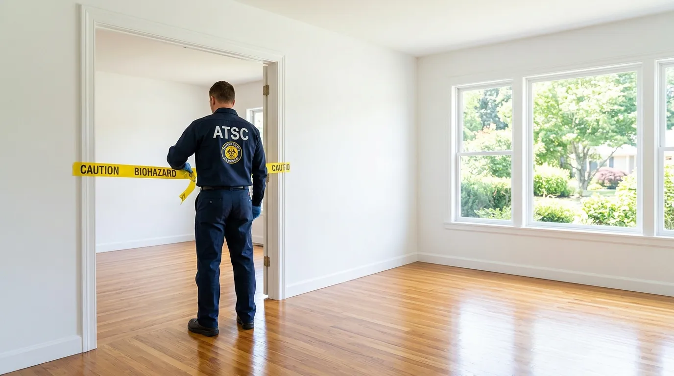 Certified biohazard cleanup crew performing Trauma Scene Cleanup in Temple City